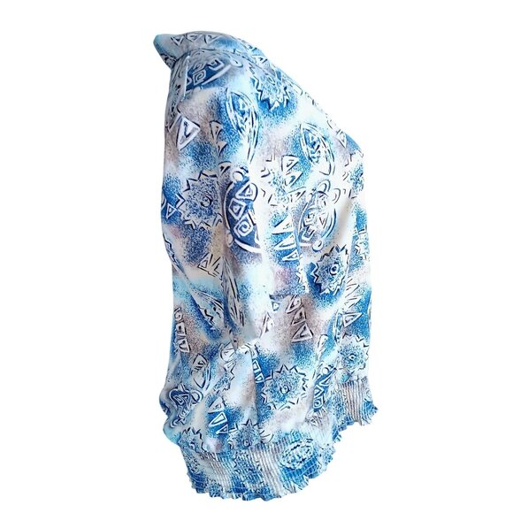 Vintage Women's Blouse Medium 12 Lauren Lee 1990's Button-Up Abstract Padded - Picture 4 of 6